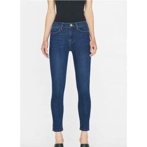 FRAME Le High Skinny Side Slit Jeans Majesty Dark Wash Size 27